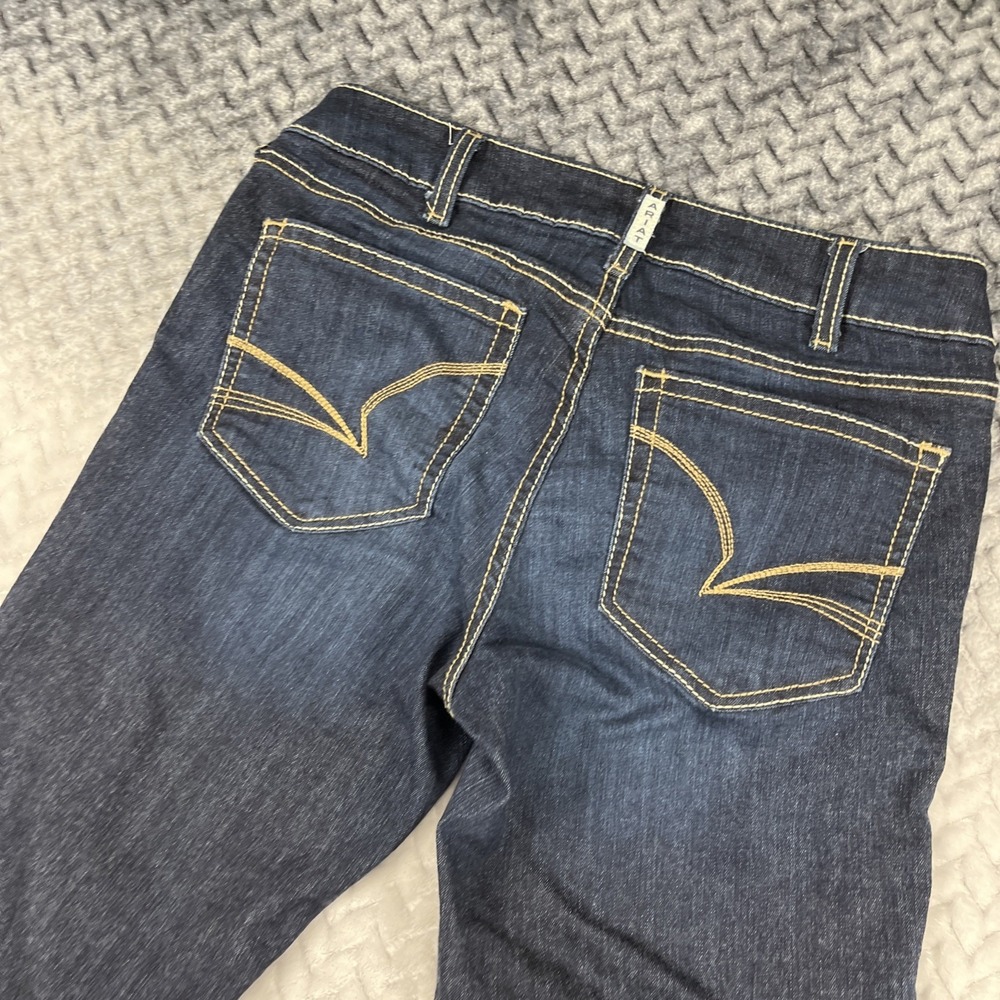 Ariat Real Denim Jeans Womens 30R Jocelyn Dark Wash Mid Rise Boot Cut 32x35" - Picture 2 of 12